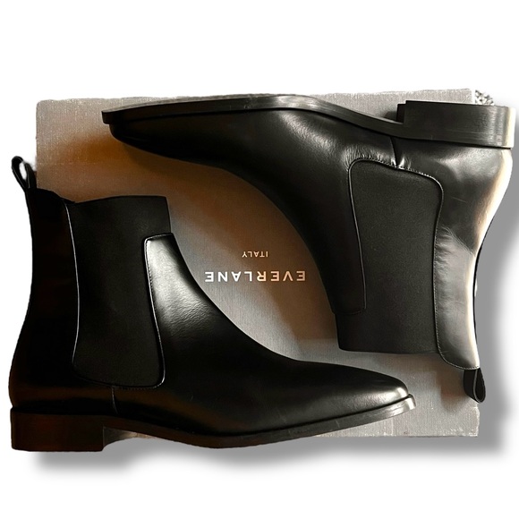 Everlane Shoes - NEW! Everlane Womens The Italian Chelsea Square Toe Boots Black Leather Sz 10.5